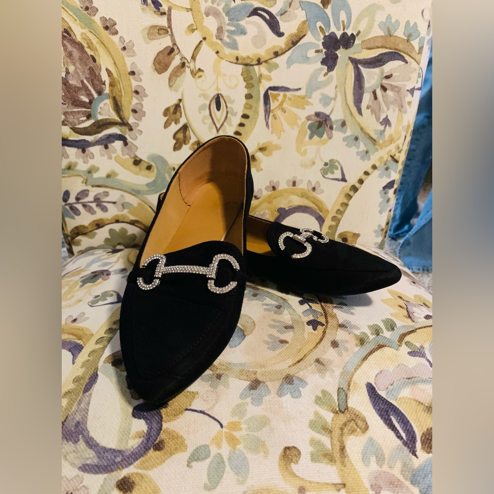 Sheln Black Flats with Silver Accents